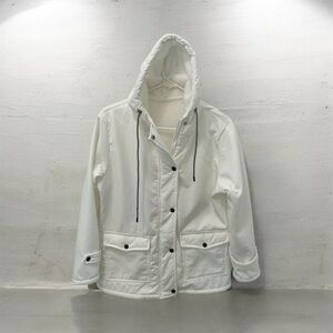 Classic White Hooded Jacket size small